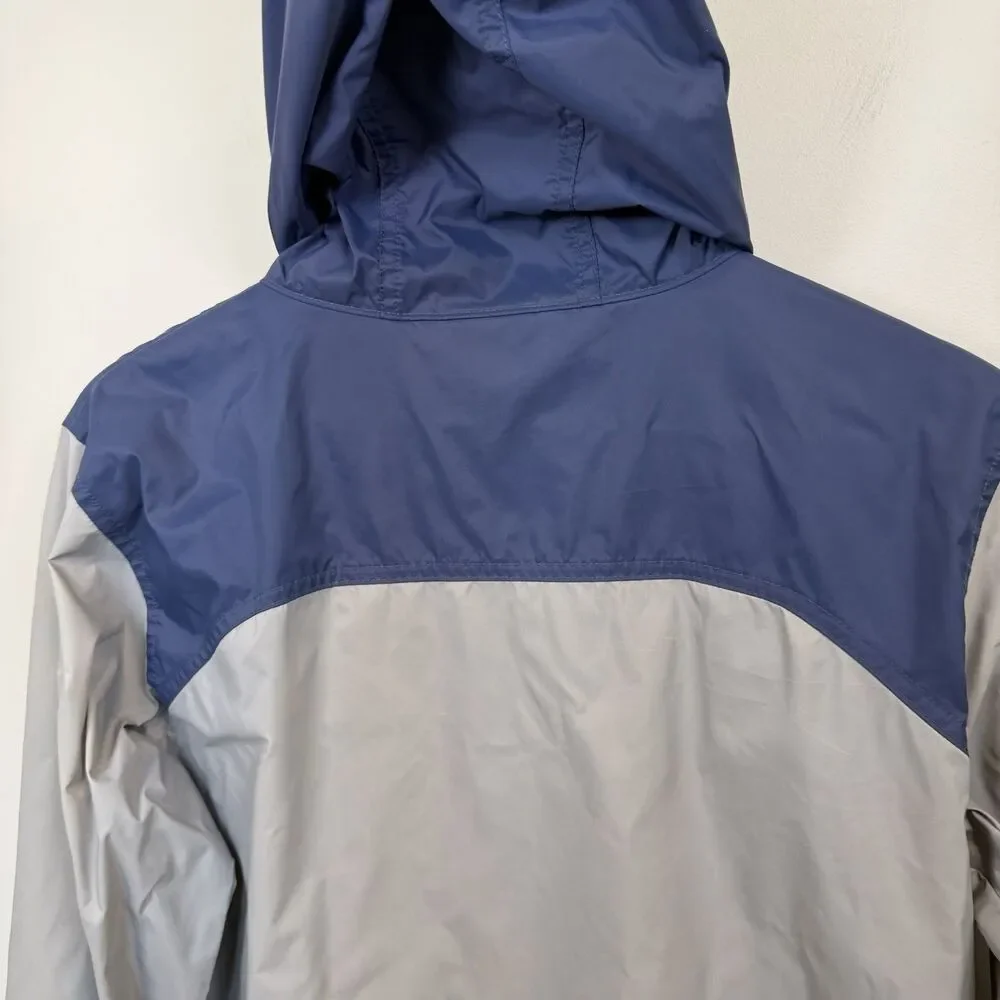 Columbia Youth Glennaker Rain Jacket Boys XL 18/20 Gray Blue Windbreaker Hooded